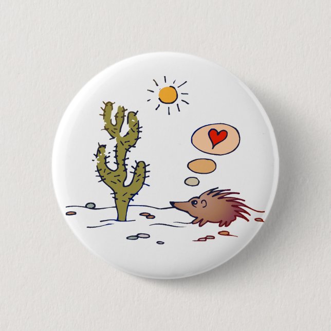 Porcupine Love 6 Cm Round Badge (Front)