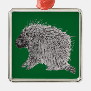 Porcupine Metal Tree Decoration
