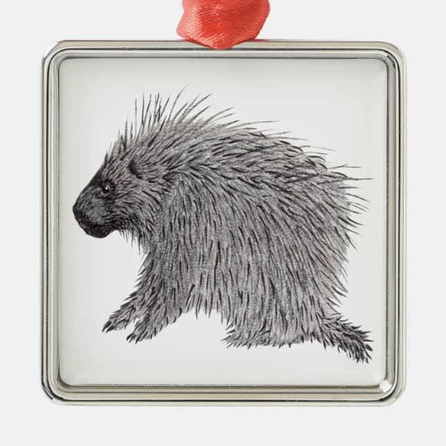 Porcupine Metal Tree Decoration (Front)