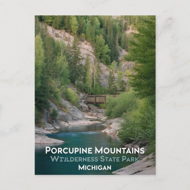 Porcupine Mountains State Park Michigan Travel Postcard (Front)