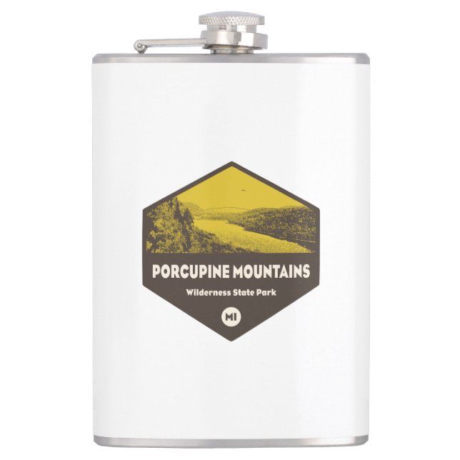 Porcupine Mountains Wilderness State Park Michigan Hip Flask (Front)