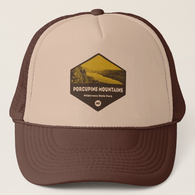 Porcupine Mountains Wilderness State Park Michigan Trucker Hat (Front)