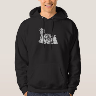 Porcupine Pineapple Animal Rodent Wildlife Porcupi Hoodie