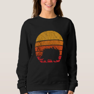 Porcupine Spine Vintage Retro Rodent Sunset Animal Sweatshirt