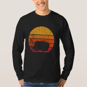 Porcupine Spine Vintage Retro Rodent Sunset Animal T-Shirt