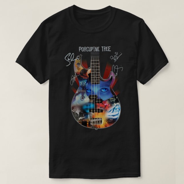 Porcupine Tree.Rock Band Guitar Signature Perfect  T-Shirt (Design Front)