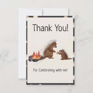 Porcupines smore fun Thank you card