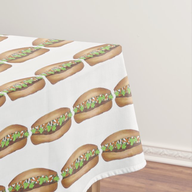 Pork Banh Mi Sandwich Vietnamese Food Foodie Chef Tablecloth (In Situ)