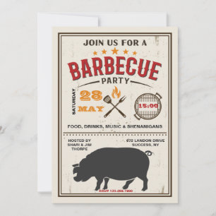 Pork BBQ Invitations
