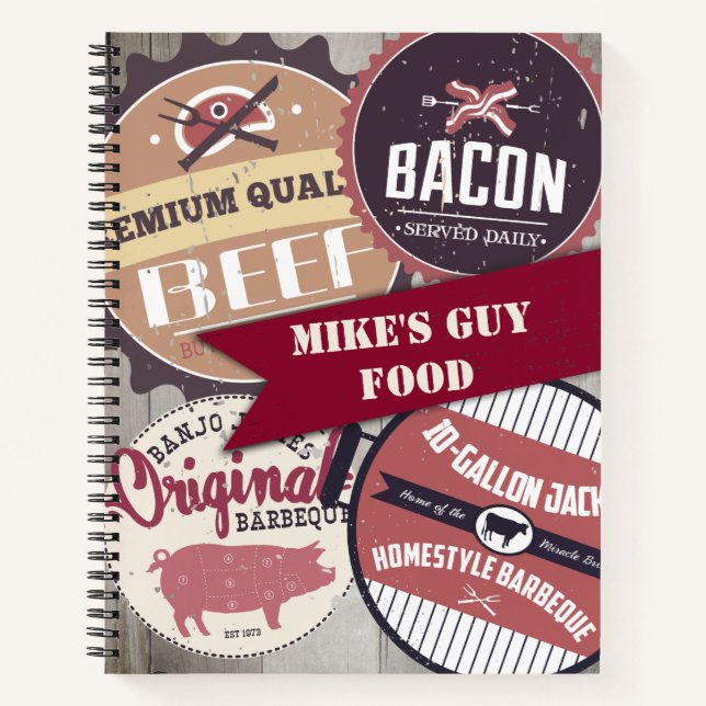 Pork beef bacon meat personal cookbook recipe notebook (Front)