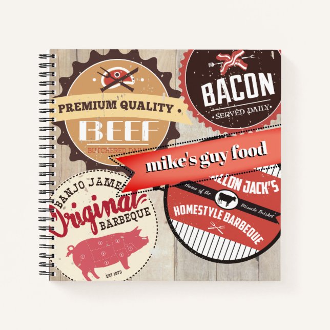 Pork beef bacon meat personal cookbook recipe notebook (Front)