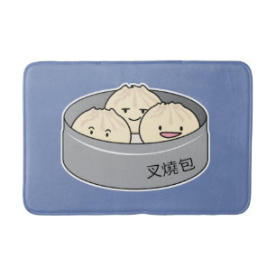 Pork Bun dim sum Chinese breakfast steamed bbq bun Bath Mat
