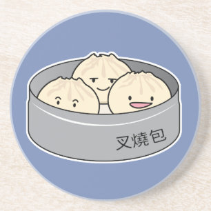 Pork Bun dim sum Chinese breakfast steamed bbq bun Coaster