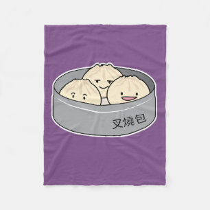 Pork Bun dim sum Chinese breakfast steamed bbq bun Fleece Blanket