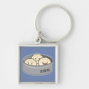Pork Bun dim sum Chinese breakfast steamed bbq bun Key Ring