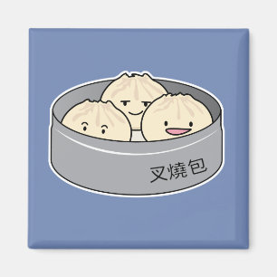 Pork Bun dim sum Chinese breakfast steamed bbq bun Magnet