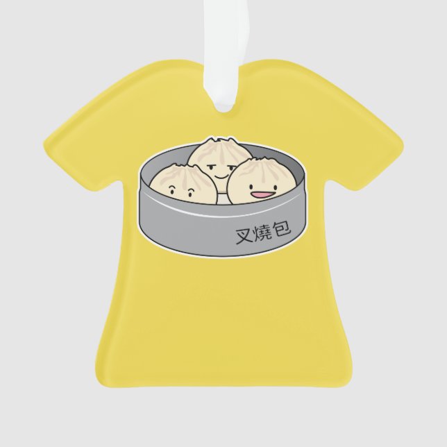 Pork Bun dim sum Chinese breakfast steamed bbq bun Ornament (Front)