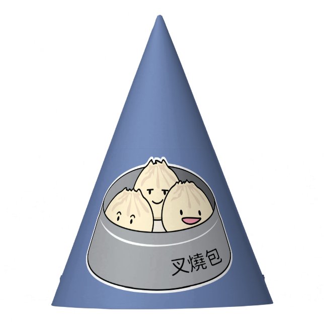 Pork Bun dim sum Chinese breakfast steamed bbq bun Party Hat (Front)