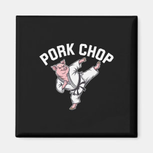Pork Chop - Funny Pig Karate Pun Magnet