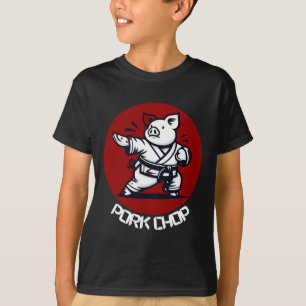 Pork Chop Karate Pig Funny Pun Martial Arts  T-Shirt