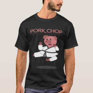 Pork Chop Pig Karate Pun T-Shirt