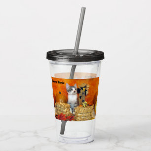 Pork Chop's Autumn - Cat Acrylic Tumbler