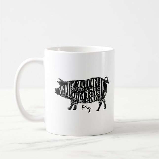 Pork Cuts, Piggy Coffee Mug (Left)