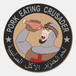 Pork Eating Crusader Classic Round Sticker