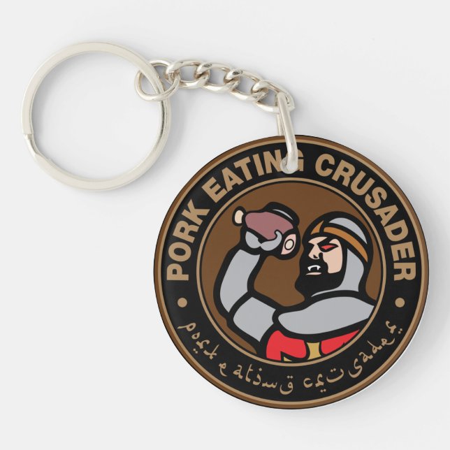 Pork Eating Crusader Key Ring (Front)