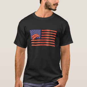 Pork Grilling USA Bacon American Flag Bacon T-Shirt
