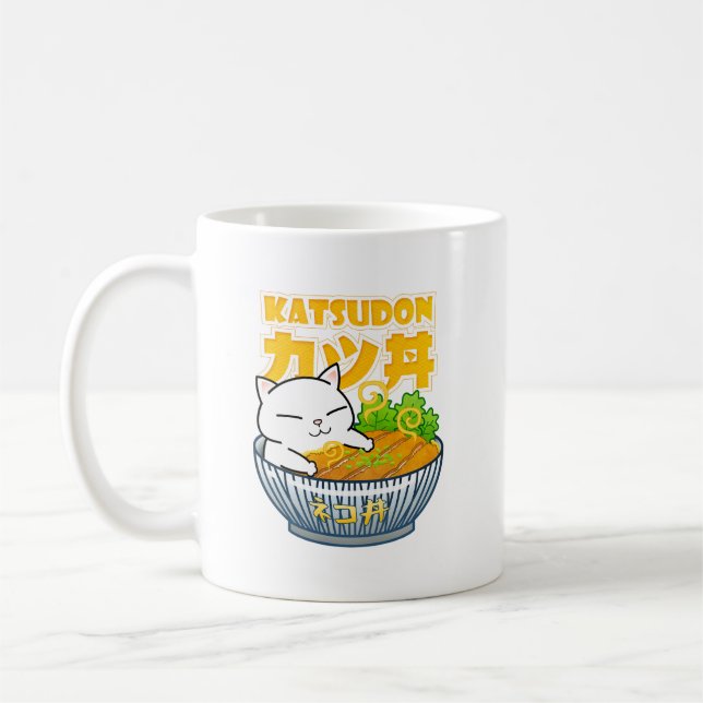 Pork Katsudon Cat Coffee Mug (Left)