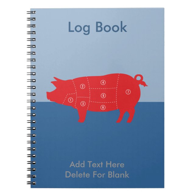 Pork Meat Cuts Chef Cook Pig Chart Notebook (Front)