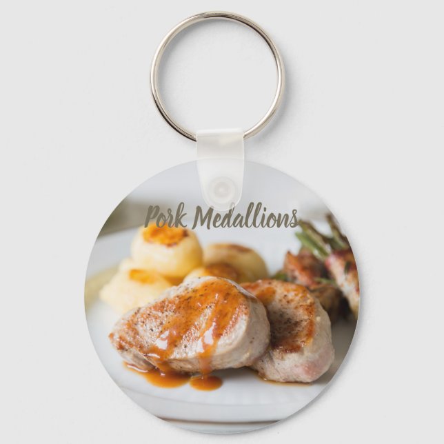 Pork medallions tenderloin with potatoes and beans key ring (Front)