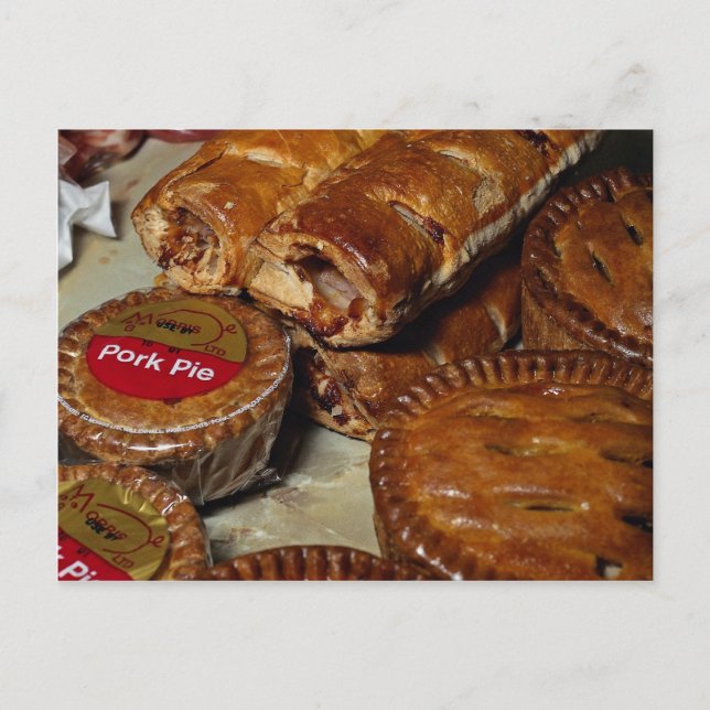 Pork pies and sausage rolls postcard (Front)