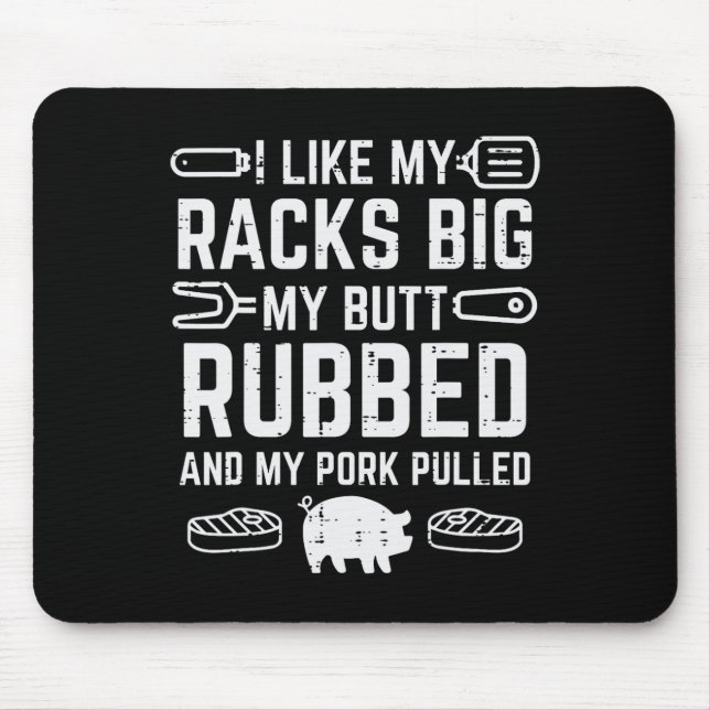 Pork Racks Big Rubbed Pulled Bbq Byrbecue Grilling Mouse Mat (Front)