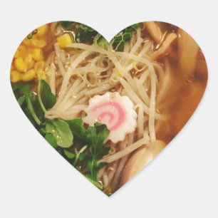 Pork Ramen Noodles Heart Sticker