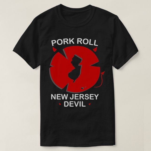 Pork Roll New Jersey Devil Breakfast Food Pine Bar T-Shirt (Design Front)