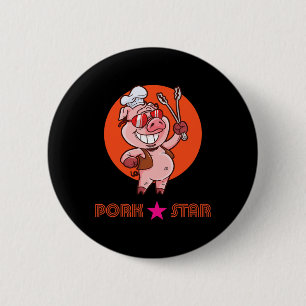 Pork Star Bbq Byrbecue Grilling Ribs Summer Time P 6 Cm Round Badge