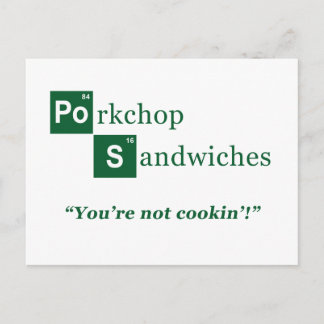 Porkchop Sandwiches Parody Logo Postcard