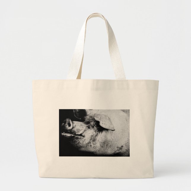 porker portrait large tote bag (Front)