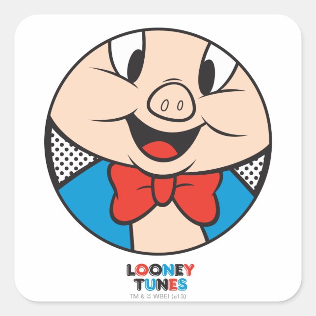 Porky Dotty Icon Square Sticker (Front)