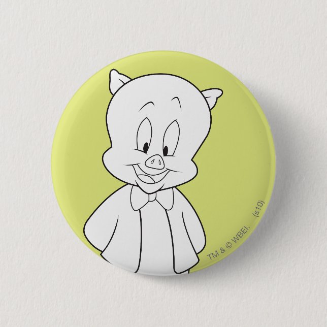 Porky Hello Friend 6 Cm Round Badge (Front)