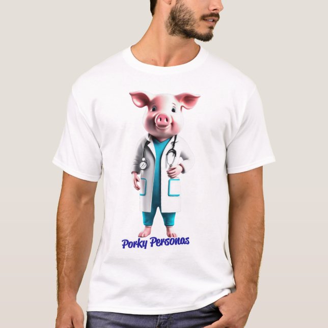 Porky Personas fun pig characters T-Shirt (Front)