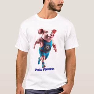 Porky Personas funny Pig characters. Athlete T-Shirt