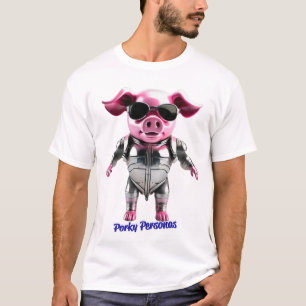 Porky Personas funny Pig characters T-Shirt