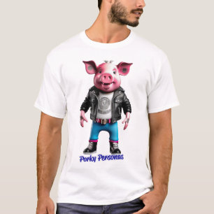 Porky Personas funny Pig characters T-Shirt