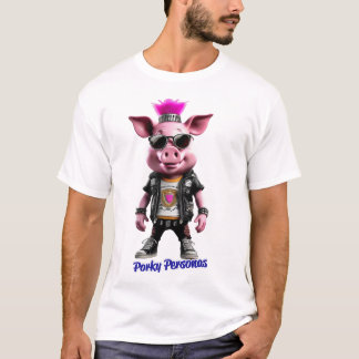 Porky Personas funny Pig characters T-Shirt