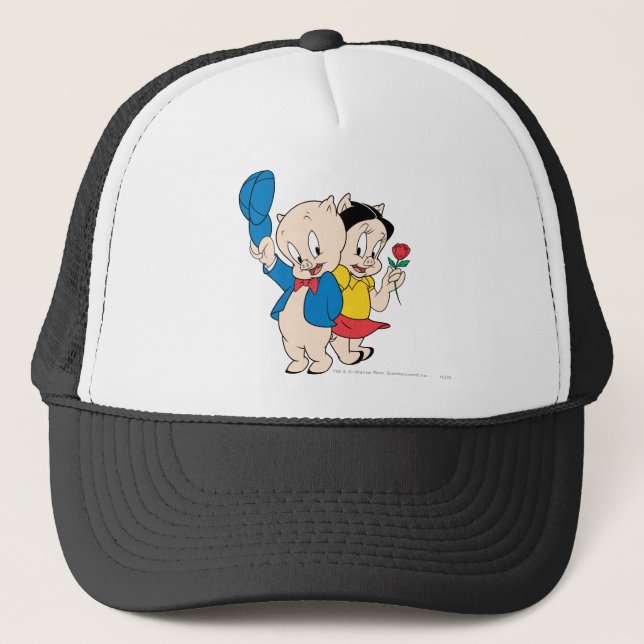 Porky Pig and Petunia Trucker Hat (Front)