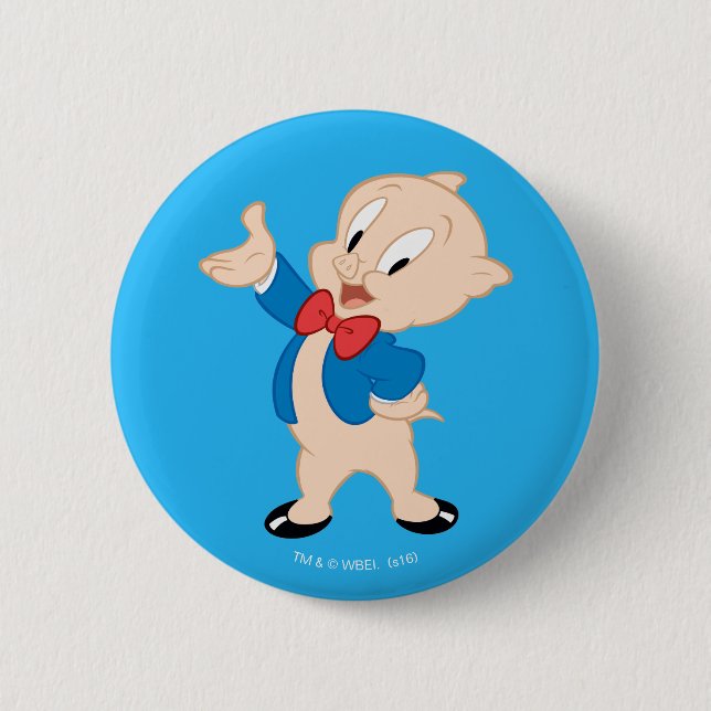 Porky Pig | Classic Pose 6 Cm Round Badge (Front)