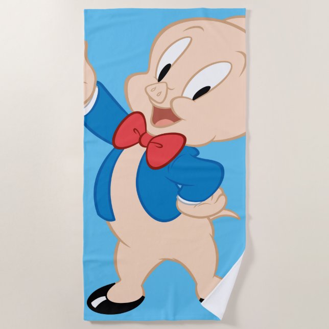Porky Pig | Classic Pose Beach Towel (Front)